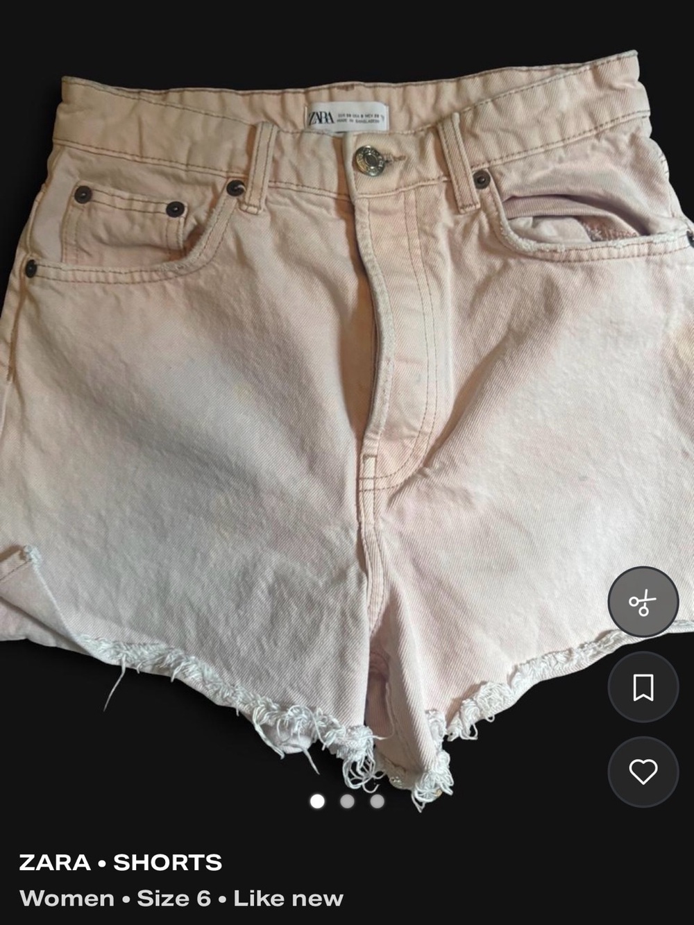 Zara Light Pink Denim Jean Shorts